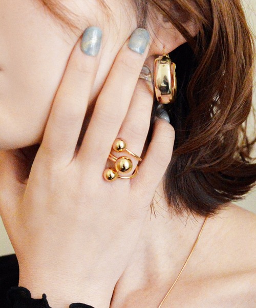 styiro 指輪 リング ニッケルフリー メタルボールデザインリング