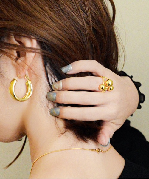 05 素材用 18k 1g アクセサリー　ハンドメイド　指輪　イヤリング styiro 指輪 リング ニッケルフリー メタルボールデザインリング