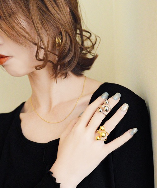 styiro（スタイロ） 指輪 リング ニッケルフリー メタルボールデザイン