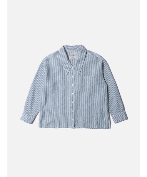 Nudie Jeans ブラウス シャツ Amalia Indigo Striped Shirt Blue