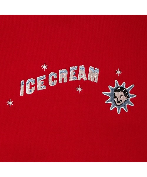 ICECREAM パーカー EMBROIDERED LOGO SWITCHING COTTON HOODIE