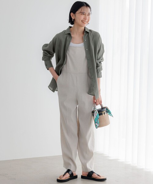 23区　リベコベーシックシャツ Oggi8月号掲載/洗える】LIBECO ベーシック シャツ / 23区
