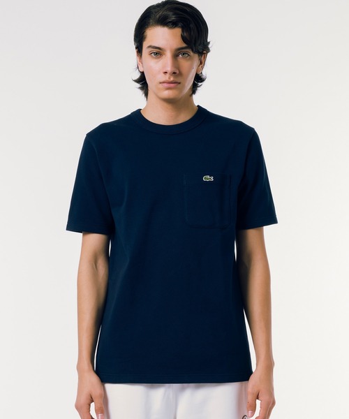 LACOSTE tシャツ 鹿の子地ポケット半袖Tシャツ メンズ