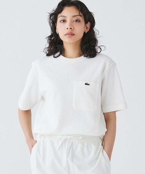 LACOSTE tシャツ 鹿の子地ポケット半袖Tシャツ メンズ