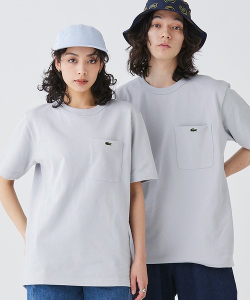 LACOSTE tシャツ 鹿の子地ポケット半袖Tシャツ メンズ