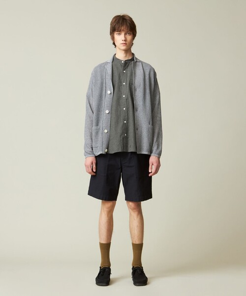 J.PRESS メンズ　ジャケット　カーディガン　M ネイビー J.PRESS カーディガン 「HYBRID LINEN」ニットジャケット メンズ