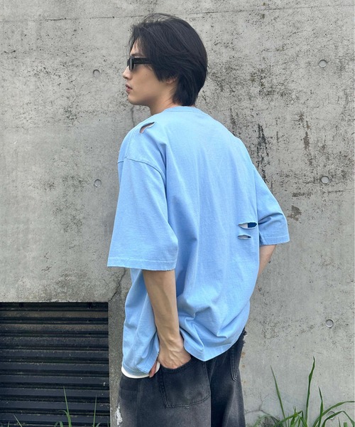 tシャツ ダメージキラキラロゴTシャツ メンズ レディース : ZOZOTOWN