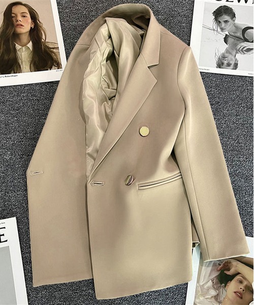 BLANC FICELLE ジャケット テーラードジャケット ダブル テーラード