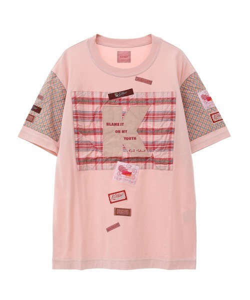 Karl Helmut tシャツ オリジナルチェックパッチワークTシャツ