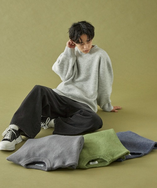 molk セーター ニット 「molk」バルーンスリーブメランジニット メンズ