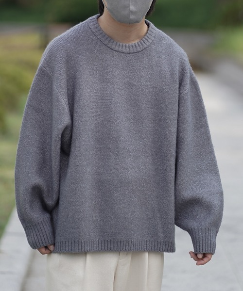 超美品COGTHEBIGSMOKE グレー ニット バルーンスリーブ molk セーター ニット 「molk」バルーンスリーブメランジニット メンズ