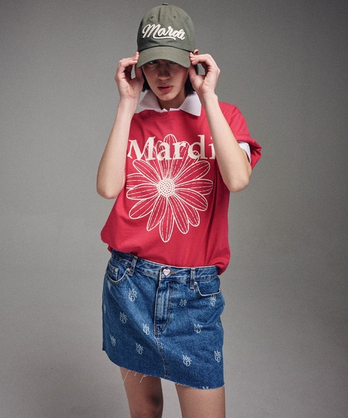 ※12/29～1/7配送不可　Mardi Mercredi ミニPTSKT Mardi Mercredi tシャツ SLIM TSHIRT FLOWERMARDI レディース