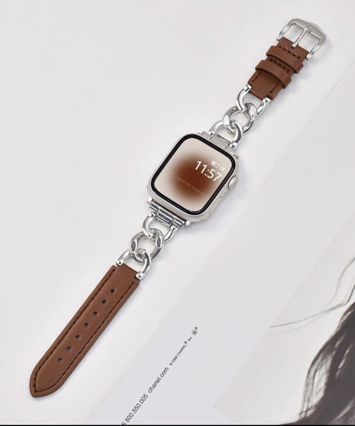 LUON 腕時計 / Apple Watch Band ブラック ゴールドチェーン