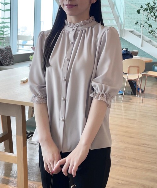 ブラウス シャツ 「華やか・大人可愛い・5分袖」エンブロレース前後2WAYブラウス レディース 華やか・大人可愛い・5分袖】エンブロレース前後2WAYブラウス