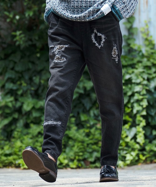 CAMBIO ジーンズ mp12577-11oz Stretch Denim Leopard Repaired