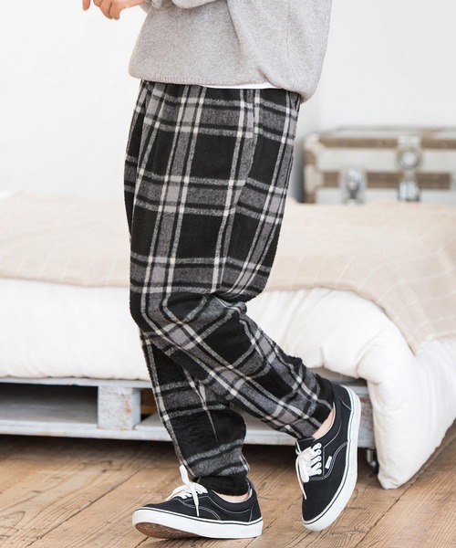 CAMBIO】グレー/ブラック パターン ジョガーパンツ M