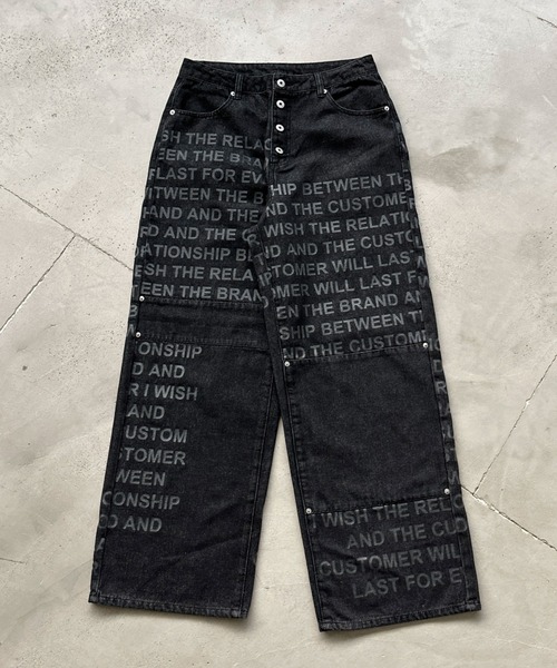 WISH FOR EVER（ウィッシュフォーエバー） ジーンズ LETTER PRINT 