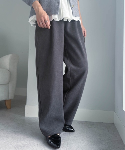 RANAN（ラナン） パンツ 「S-LL展開/新色追加」あったか裏起毛ニット