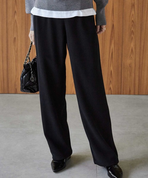 RANAN（ラナン） パンツ 「S-LL展開/新色追加」あったか裏起毛ニット