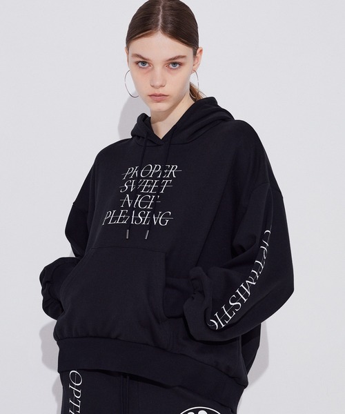 パーカー EXHAUST Print Oversized Hoodie レディース メンズ