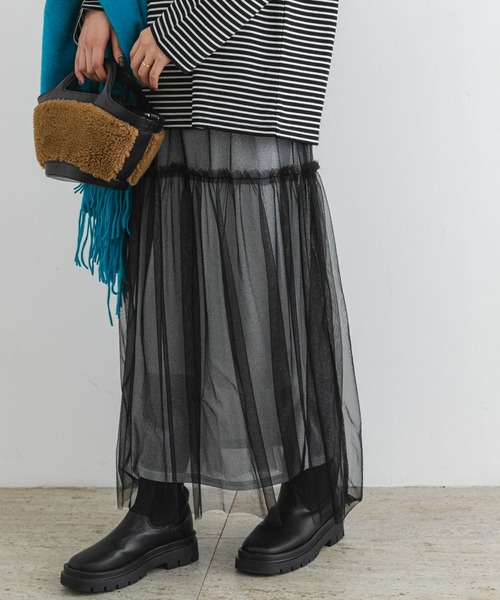 F by ROSSO（エフバイロッソ） スカート ラメチュールティアード