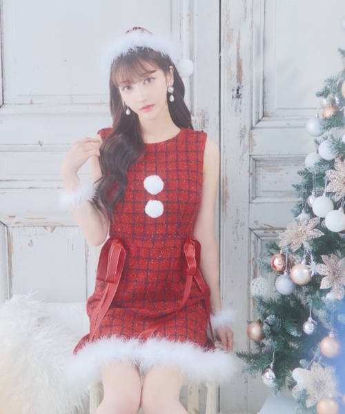 sugar nine コスプレ サイドリボンツイードサンタコスプレ「サンタコス