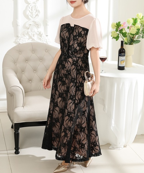 Lace Ladies（レースレディース） ドレス レース ドッキング タック