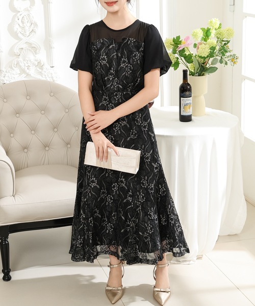 Lace Ladies（レースレディース） ドレス レース ドッキング タック