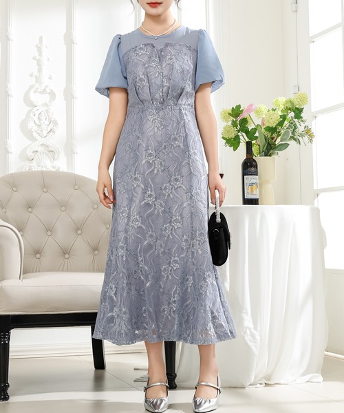 Lace Ladies（レースレディース） ドレス レース ドッキング タック