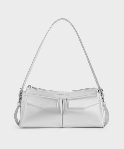追跡★Charles&Keith Rachel Simone 2WAY ショルダーバッグ CHARLES & KEITH Simone シモーン ショルダーバッグ （Noir