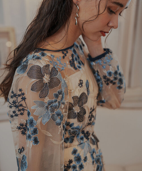 kastane embroidery organdy dress オケージョン オケージョンドレス/結婚式】embroidery organdy dress
