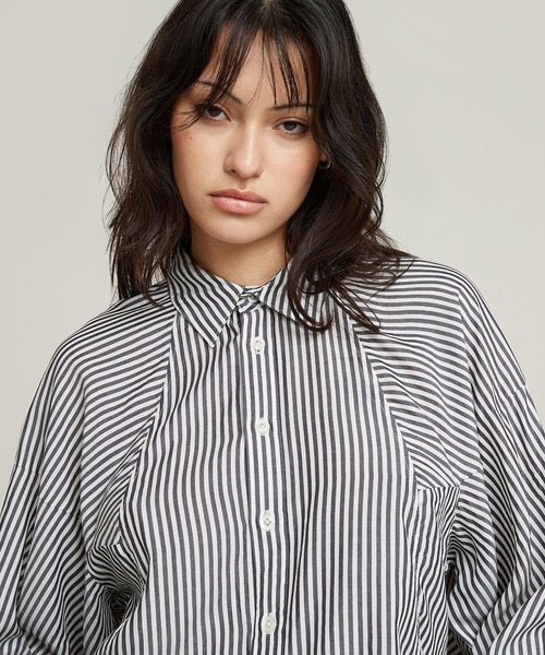 G-STAR RAW ブラウス シャツ MACRO BALLOON SHIRT/クロップドバルーン