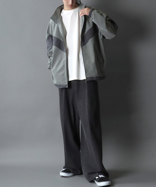 SITRY ナイロンジャケット V Line Color Switching Military