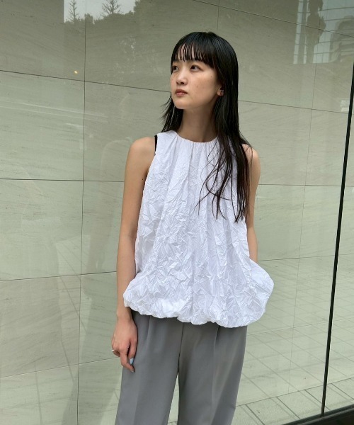 emmi ブラウス シャツ ワッシャーバルーントップス レディース