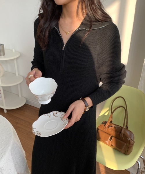 「ECLIN」 ニットワンピース FREE グレー レディース_画像5