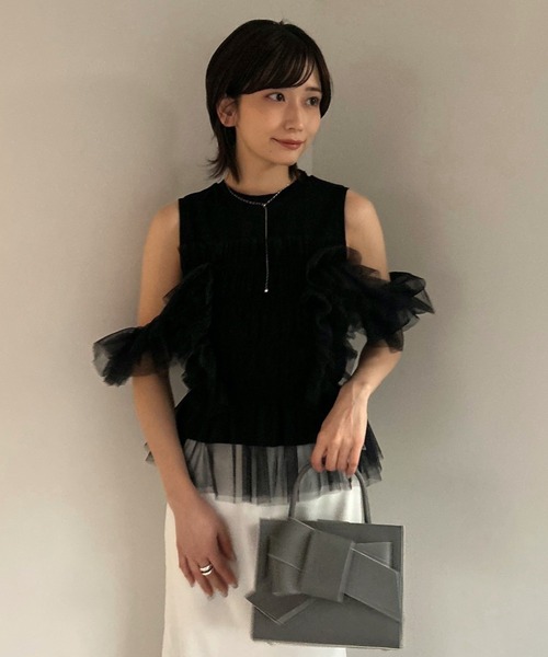 FRAY I.D tシャツ チュールコンビ2wayトップス レディース