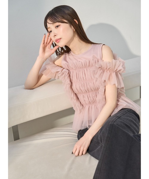 FRAY I.D tシャツ チュールコンビ2wayトップス レディース