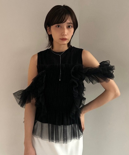 FRAY I.D tシャツ チュールコンビ2wayトップス レディース