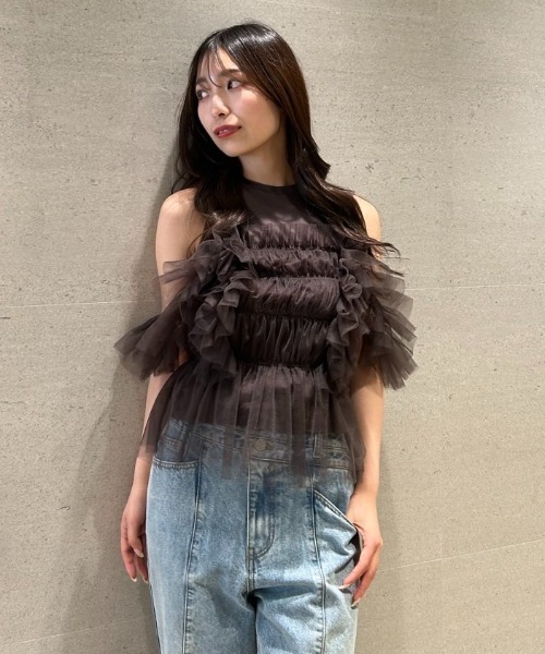 2025新品★FRAY I.D チュールコンビ2wayトップス FRAY I.D tシャツ チュールコンビ2wayトップス レディース