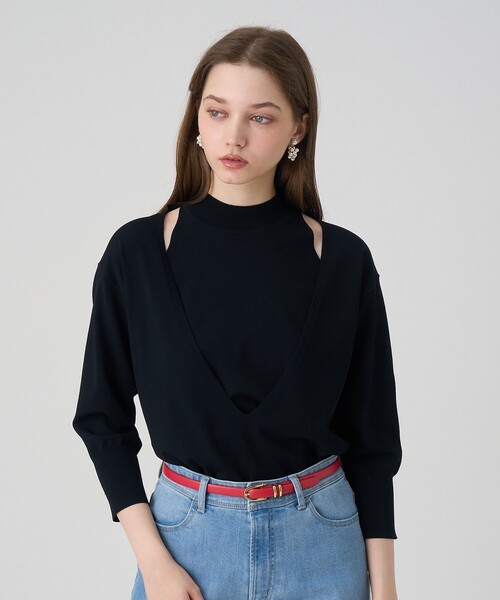 ANAYI（アナイ） ニット セーター ハイネックレイヤー プルオーバー