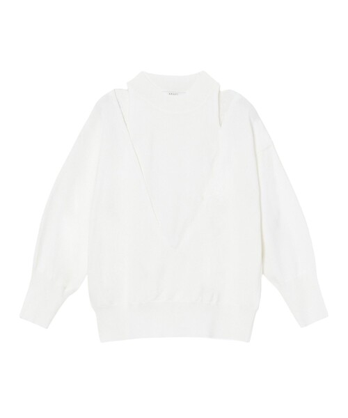 ANAYI ニット セーター ハイネックレイヤー プルオーバー