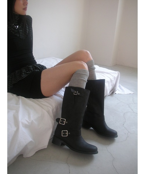 Didot.showroom ブーツ 「DIDOT.」バイカーミドルブーツ レディース