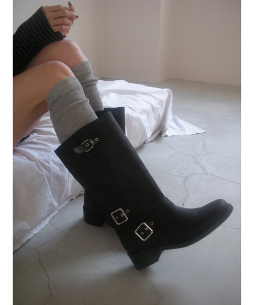 Didot.showroom ブーツ 「DIDOT.」バイカーミドルブーツ レディース