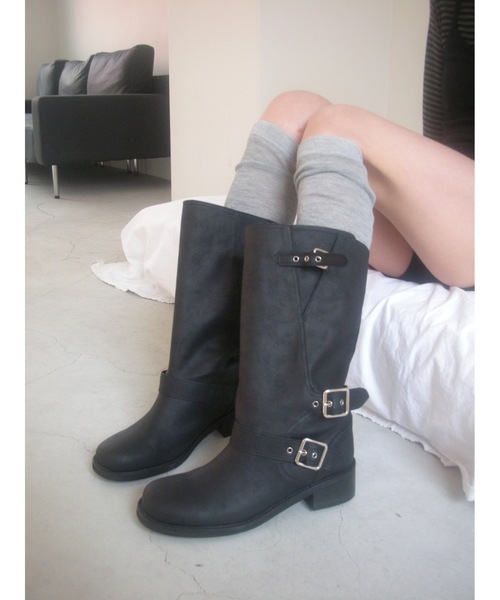 Didot.showroom ブーツ 「DIDOT.」バイカーミドルブーツ レディース