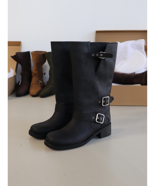 Didot.showroom ブーツ 「DIDOT.」バイカーミドルブーツ レディース