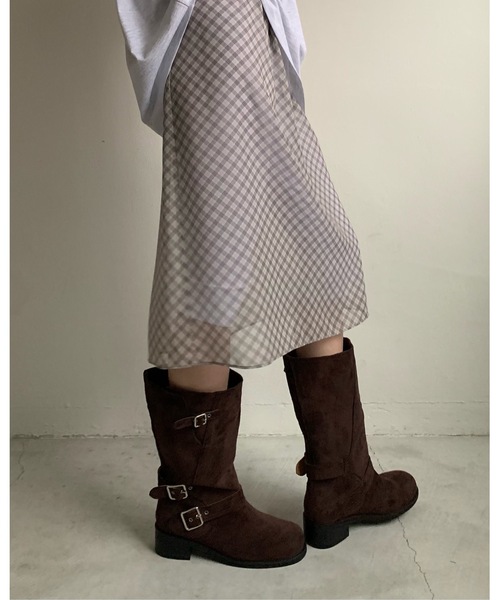Didot.showroom ブーツ 「DIDOT.」バイカーミドルブーツ レディース