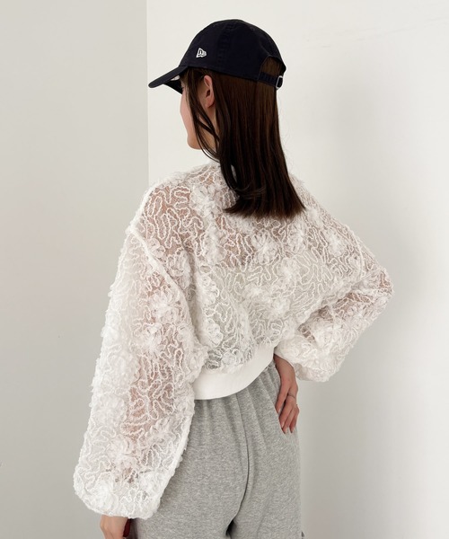 フラワー様用　23区 ブルゾン Heather ブルゾン アウター コード刺繍フラワーブルゾン 323285