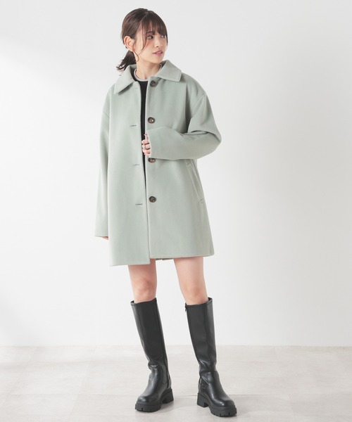 「Honeys」 「C.O.L.Z.A」ステンカラーコート S ブラック レディース_画像9