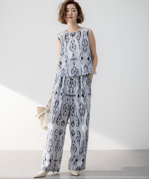 23区 ブラウス シャツ 「洗える」Ratti ドローイング ペイズリー