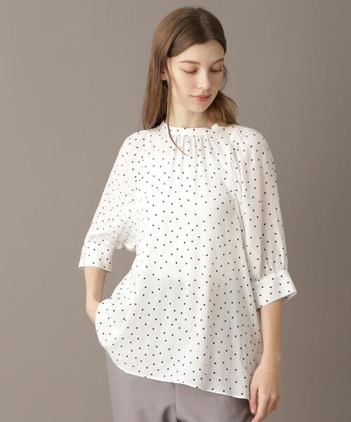 ドレステリア　ボリュームスリーブブラウス　ホワイト　フリーサイズ DRESSTERIOR（ドレステリア） ブラウス シャツ 「洗える/日本製